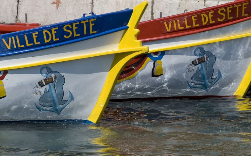 De flotte både som bruges til "Les Joutes"
